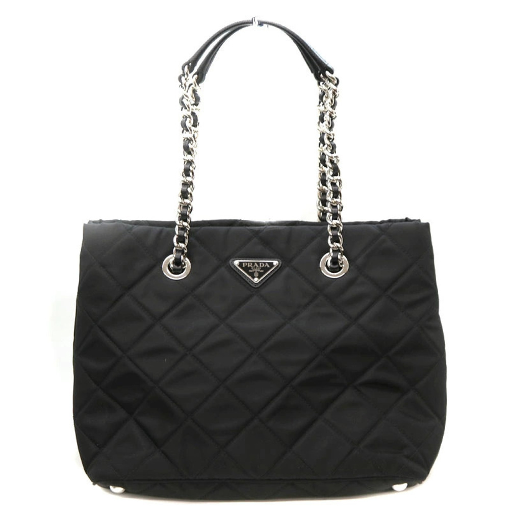 PRADA Chain Tote Bag Black Handbag